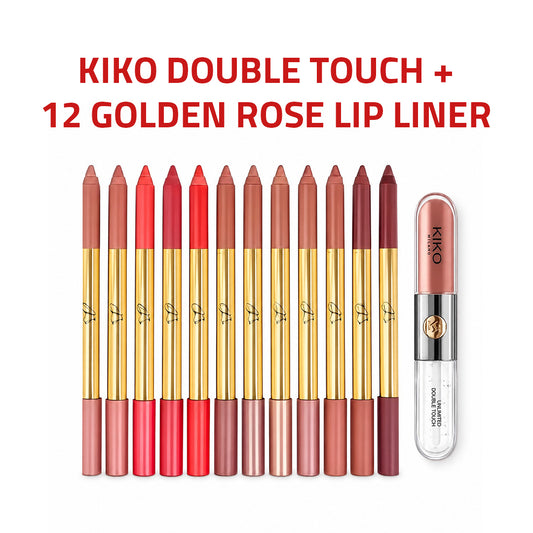 Lip Combo (Kiko Double Touch 103 + 12 Shades Lip Liner Golden Rose)