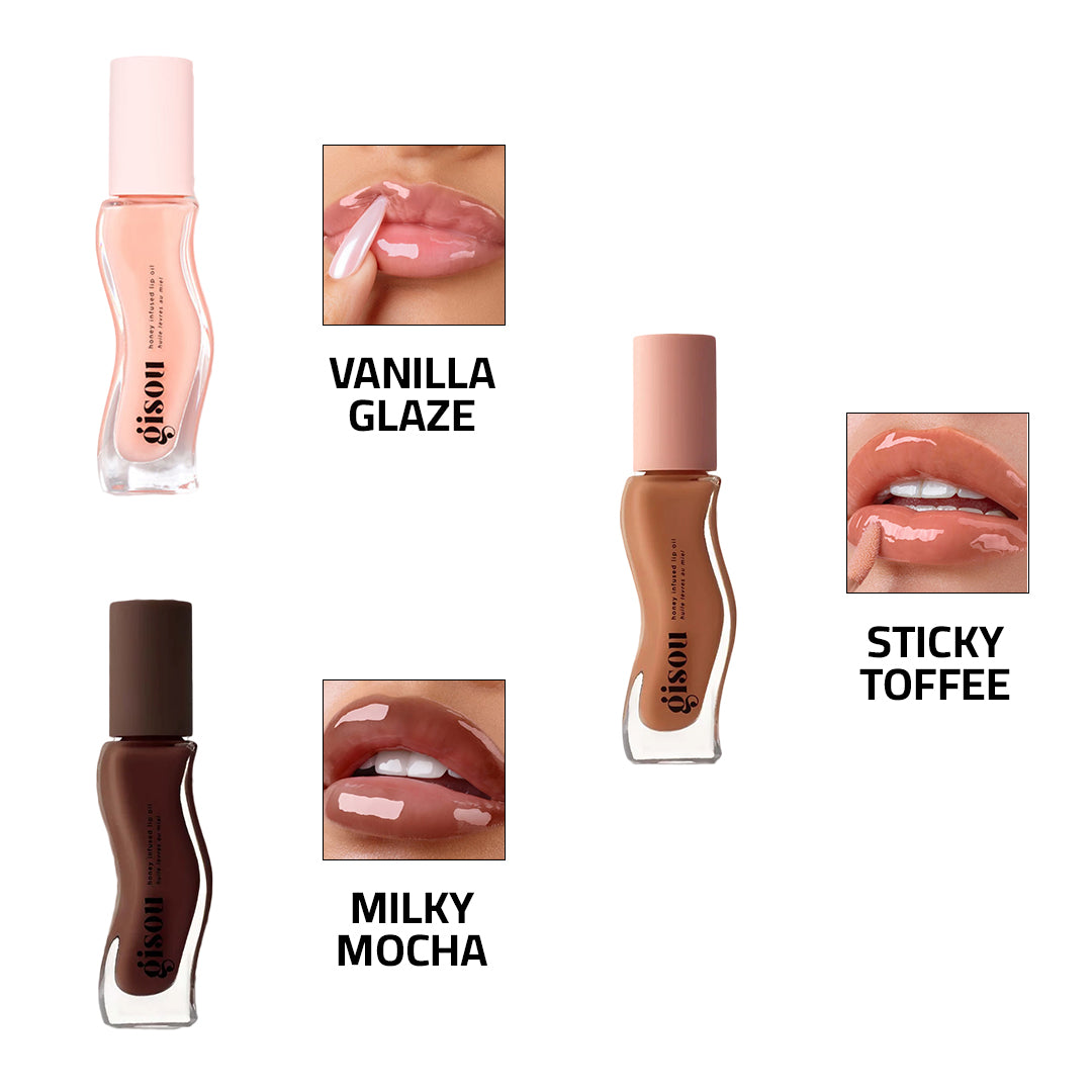Gisou Honey Infused Lip Oil Set – 3 Pieces | 70% OFF