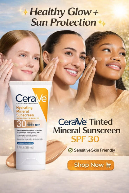 CeraVe Hydrating Mineral Sunscreen SPF 30 – Buy 1 Get 1 Free