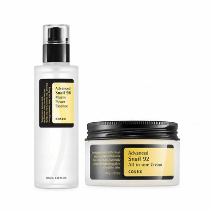 COSRX Advanced Snail Duo – Snail 96 Mucin Power Essence 100ml + Snail 92 All In One Cream 100g | 40% OFF