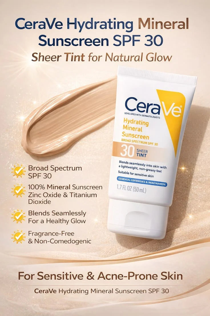 CeraVe Hydrating Mineral Sunscreen SPF 30 – Buy 1 Get 1 Free