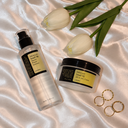 COSRX Advanced Snail Duo – Snail 96 Mucin Power Essence 100ml + Snail 92 All In One Cream 100g | 40% OFF